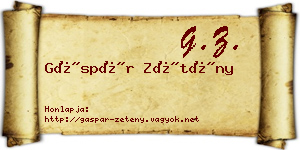 Gáspár Zétény névjegykártya
