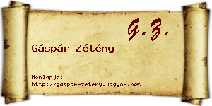 Gáspár Zétény névjegykártya